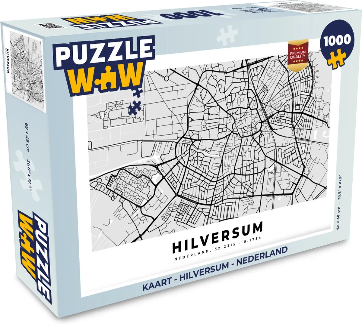 PuzzleWow Hilversum Nederland Legpuzzel 1000 Stuks - Multicolor