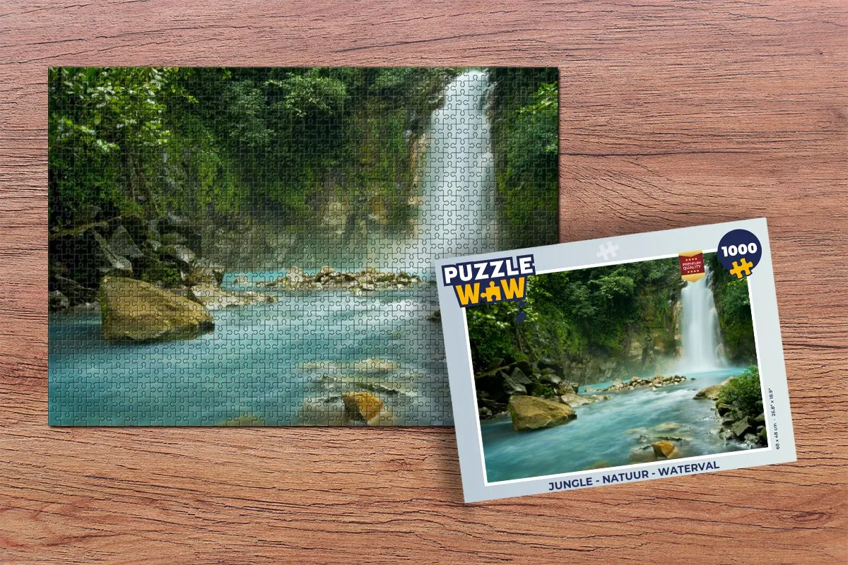 PuzzleWow Jungle Waterval Legpuzzel 1000 Stuks - Multicolor