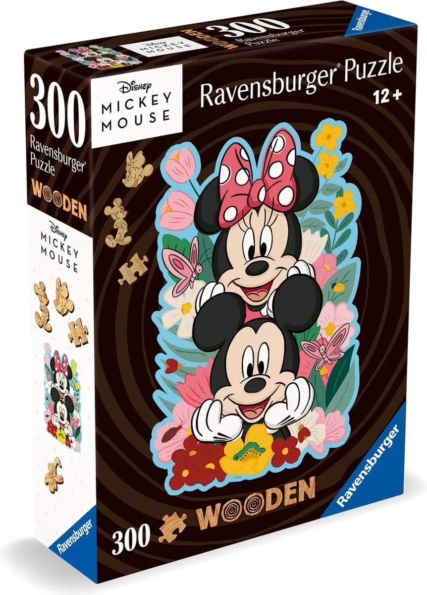 Ravensburger Disney Mickey & Minnie Mouse Houten Puzzel 300 Stuks - Multicolor