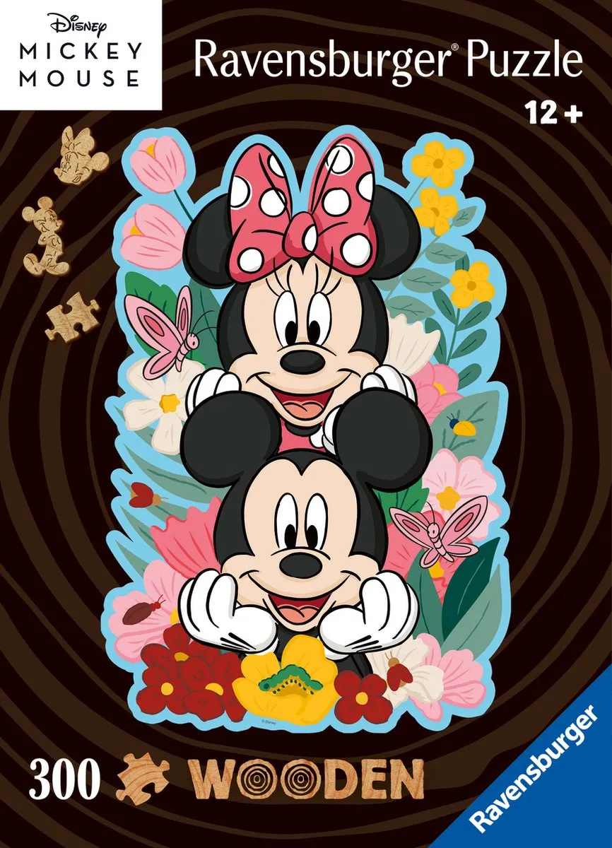 Ravensburger Disney Mickey & Minnie Mouse Houten Puzzel 300 Stuks - Multicolor