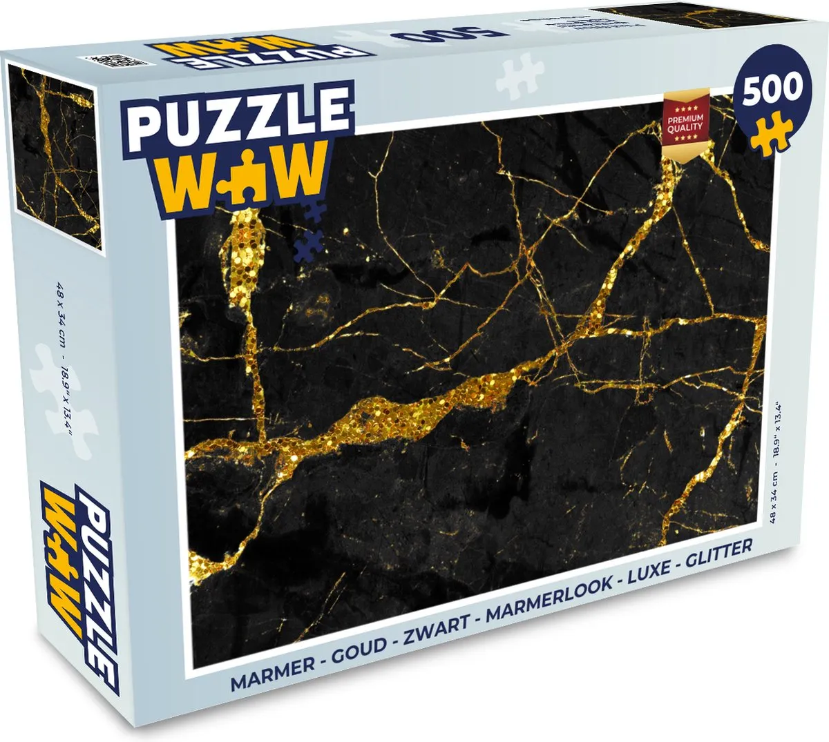 PuzzleWow Marmerlook Legpuzzel 500 Stuks - Multicolor