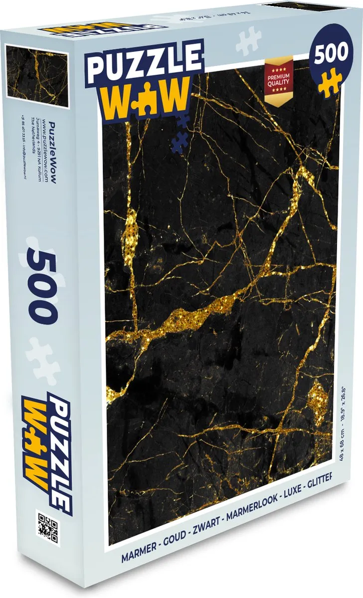 PuzzleWow Marmerlook Legpuzzel 500 Stuks - Multicolor