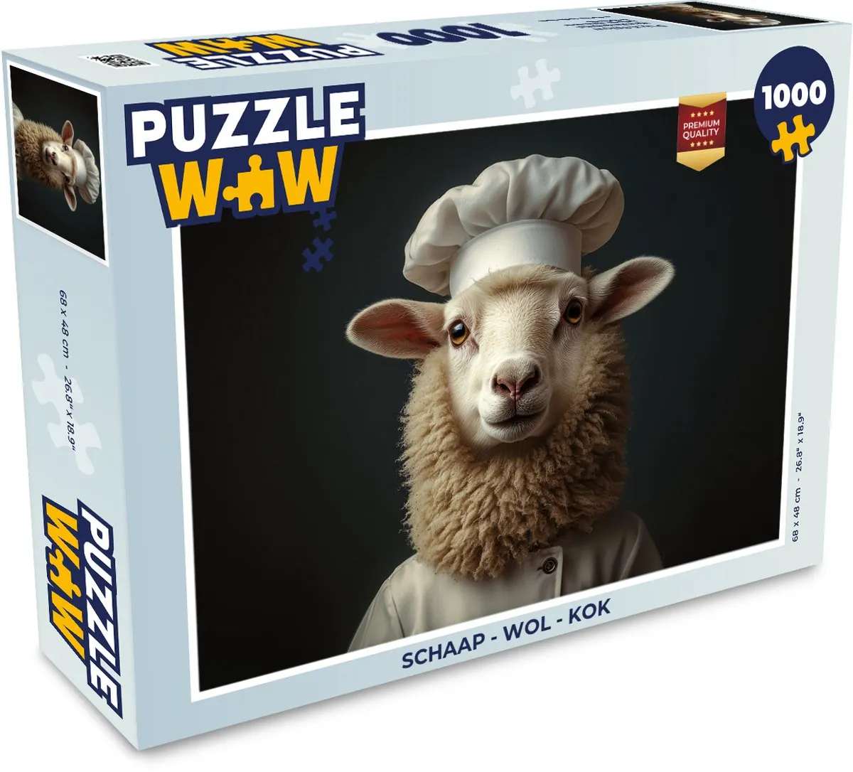 PuzzleWow Wol - Kok Legpuzzel 1000 Stuks - Schaap/Kok