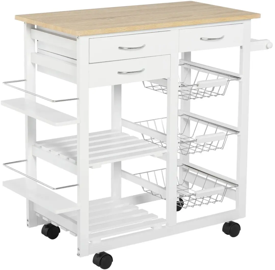 Mobiele Keukenkast - Keukentrolley - Keukenkast - Mobiel - Keukenkast Organizer - Magnetronkast - Keukenblok - Keukenkastje - Keukenkast Voor Magnetron - Kast - Kastje - Kasten - Organizer - Organizers - Opbergrek - Opberg Rek