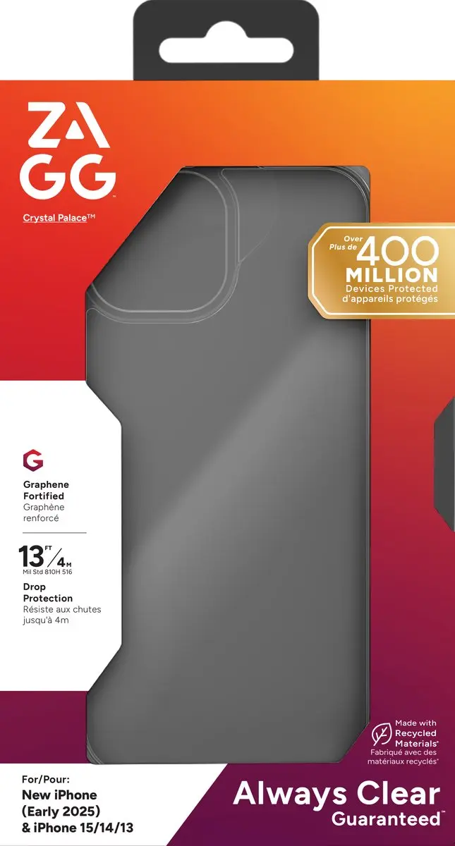 ZAGG Crystal Palace Hoesje iPhone 16e/15/14/13 - Transparant