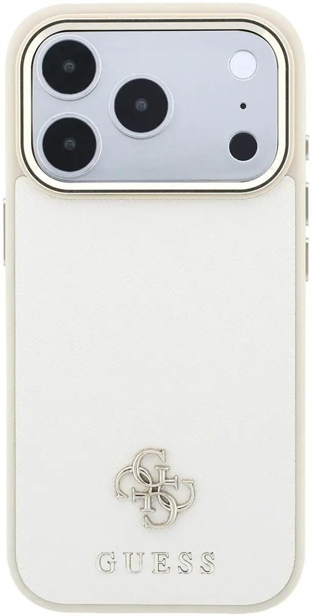 GUESS Backcover Hoesje iPhone 18 Pro Max - MagSafe Saffiano - Beige