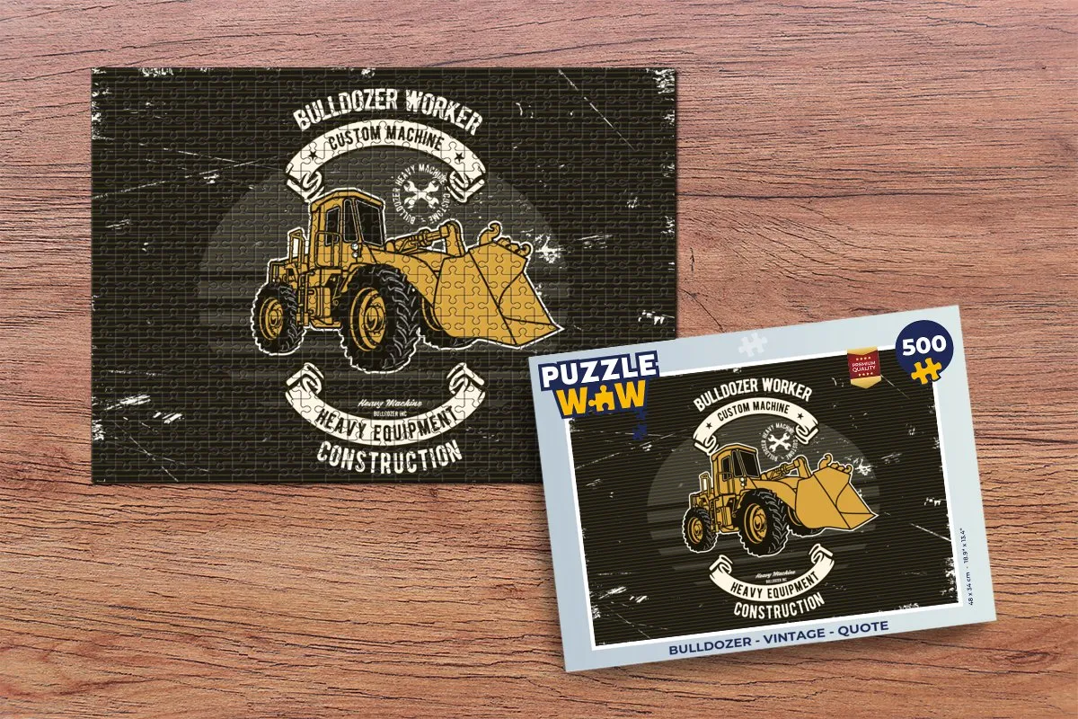 PuzzleWow Bulldozer Legpuzzel 500 Stuks - Multicolor