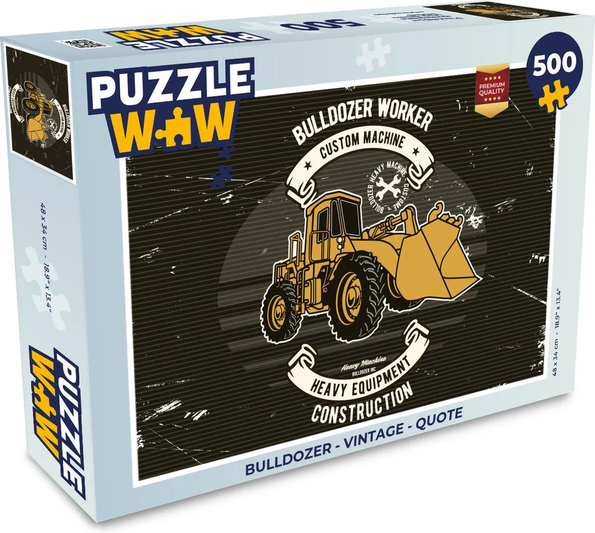 PuzzleWow Bulldozer Legpuzzel 500 Stuks