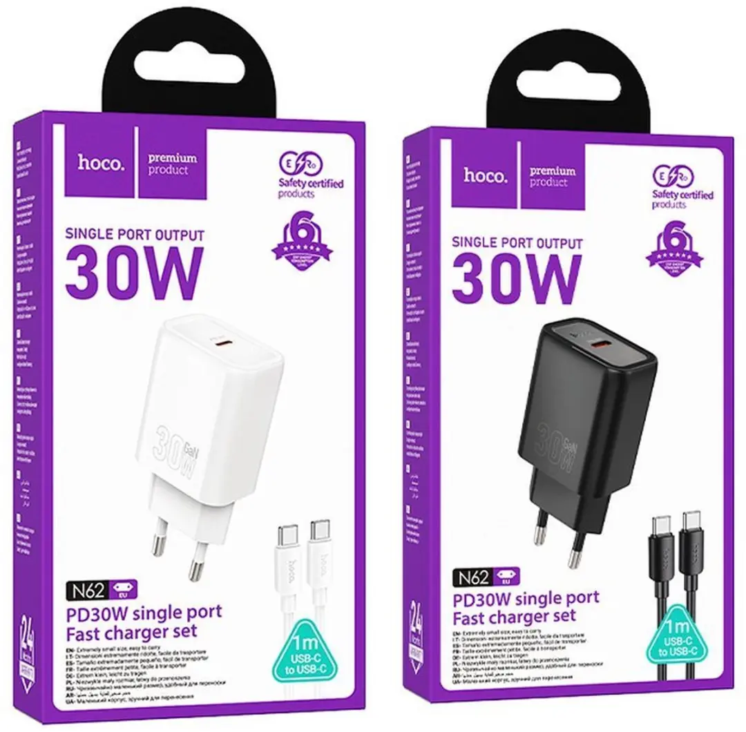 Hoco Universele USB-C Adapter 30W - 1m - Wit