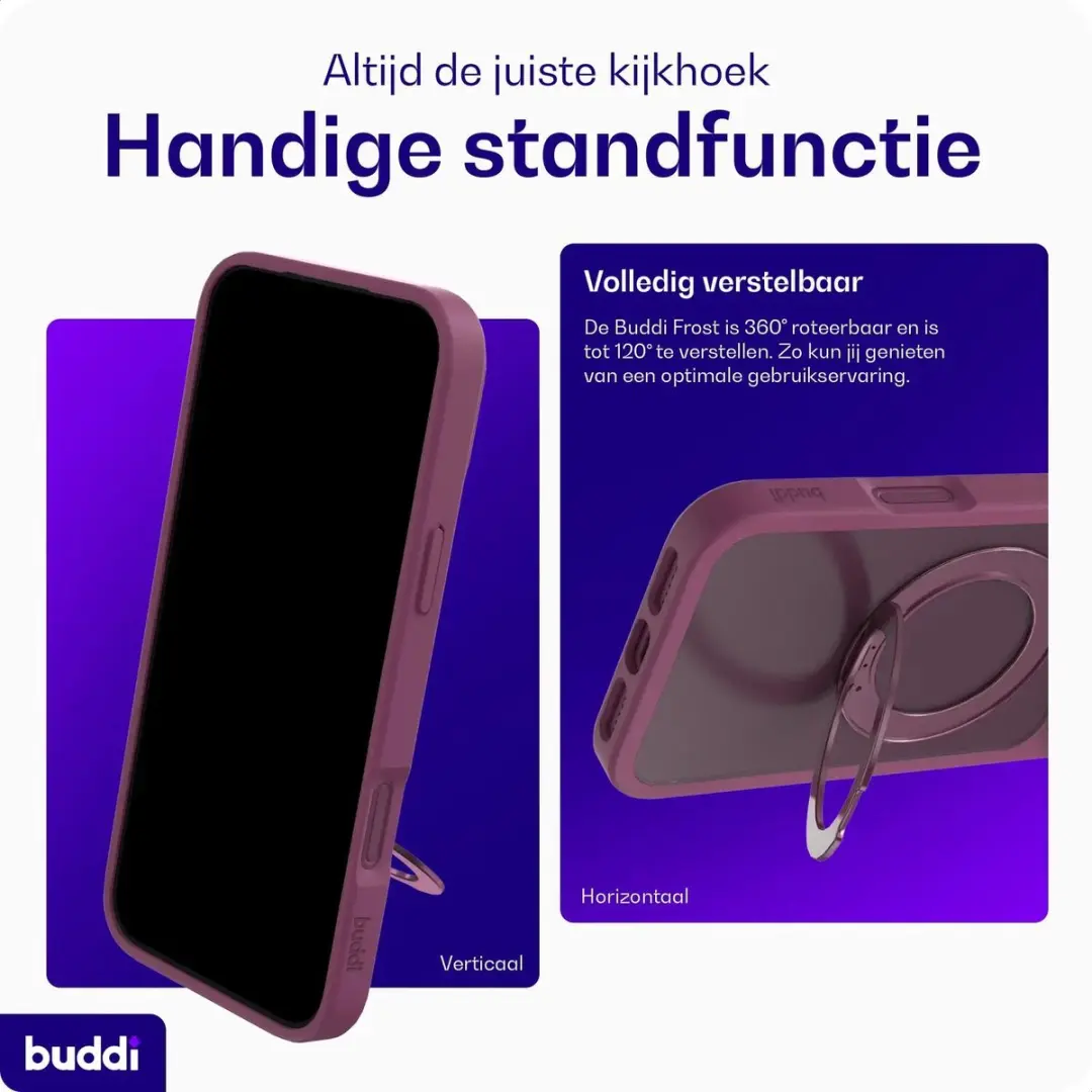 Buddi Frost Hoesje iPhone 17 Pro Max - Mat Cherry - MagSafe - Shockproof