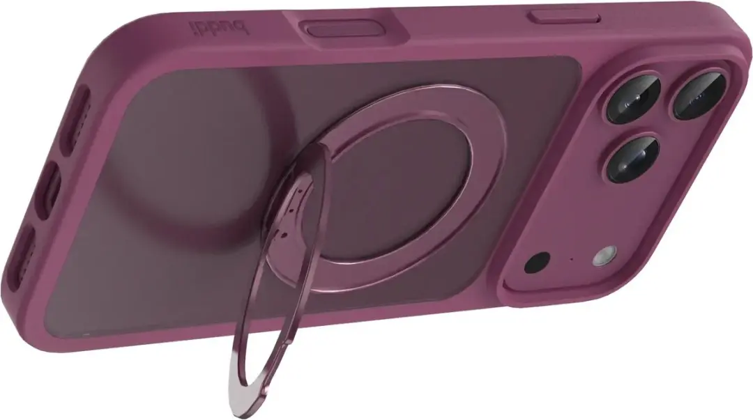 Buddi Frost Hoesje iPhone 17 Pro Max - Mat Cherry - MagSafe - Shockproof