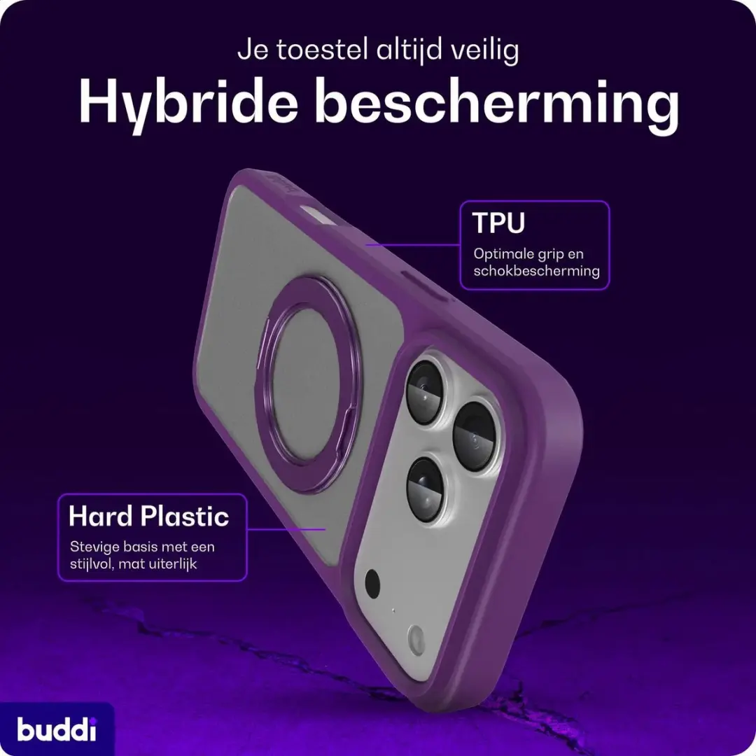 Buddi Frost Hoesje iPhone 17 Pro Max - Paars - MagSafe