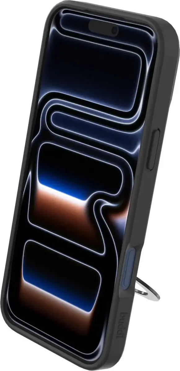 Buddi Frost Hoesje iPhone 17 Pro Max - Mat Zwart - MagSafe - 360° Stand
