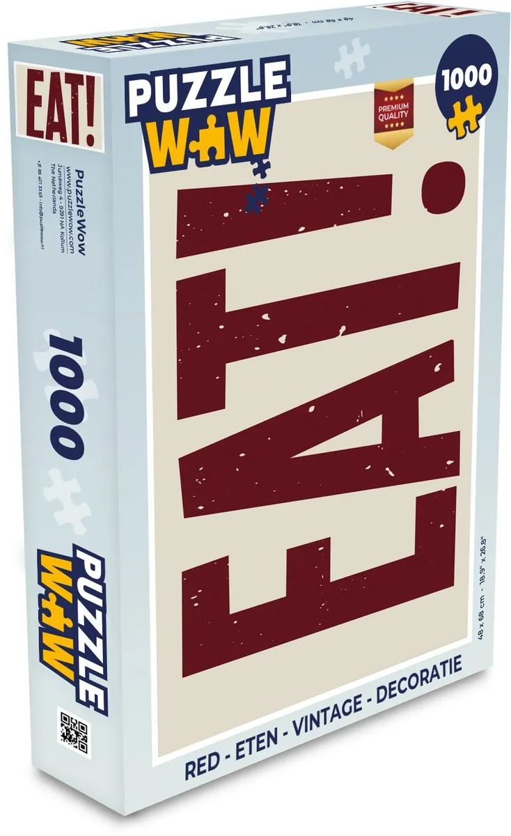 PuzzleWow Red Eten Legpuzzel 1000 Stuks