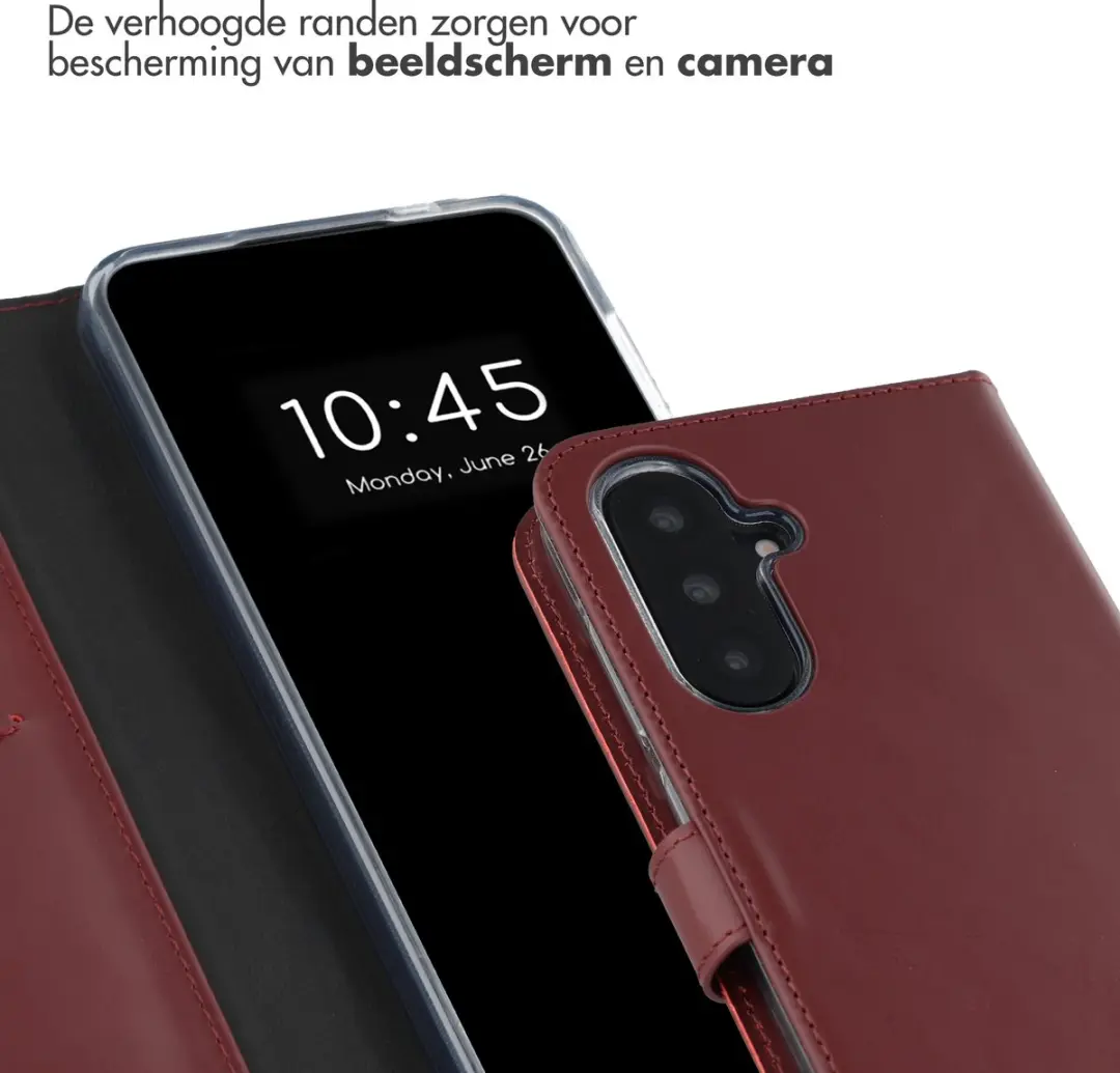 Selencia Echt Lederen Bookcase Hoesje - Samsung Galaxy A37 3 Pasjes - Donkerrood