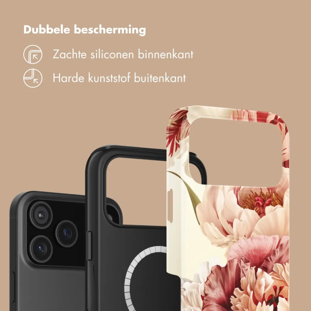 Selencia Hoesje iPhone 18/17 Pro Max - MagSafe - Vintage Peony