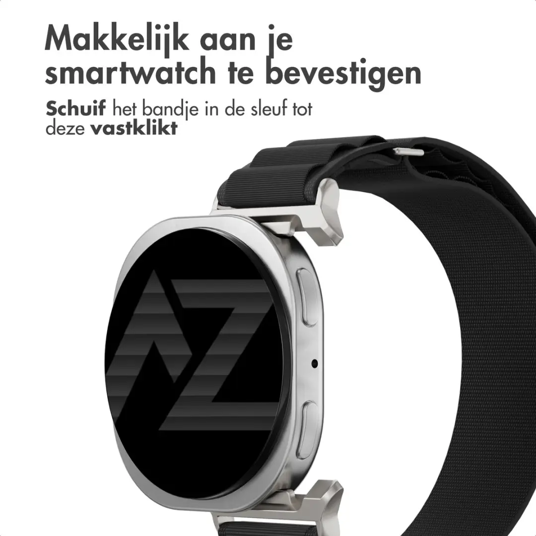 Accezz Nylon Bandje Samsung Galaxy Watch 8/9 - Zwart