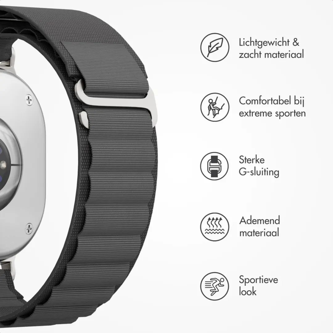 Accezz Nylon Bandje Samsung Galaxy Watch 8/9 - Zwart