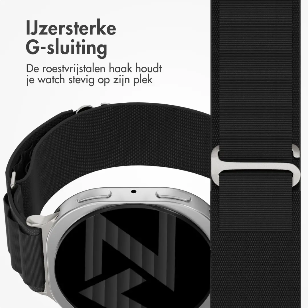 Accezz Nylon Bandje Samsung Galaxy Watch 8/9 - Zwart