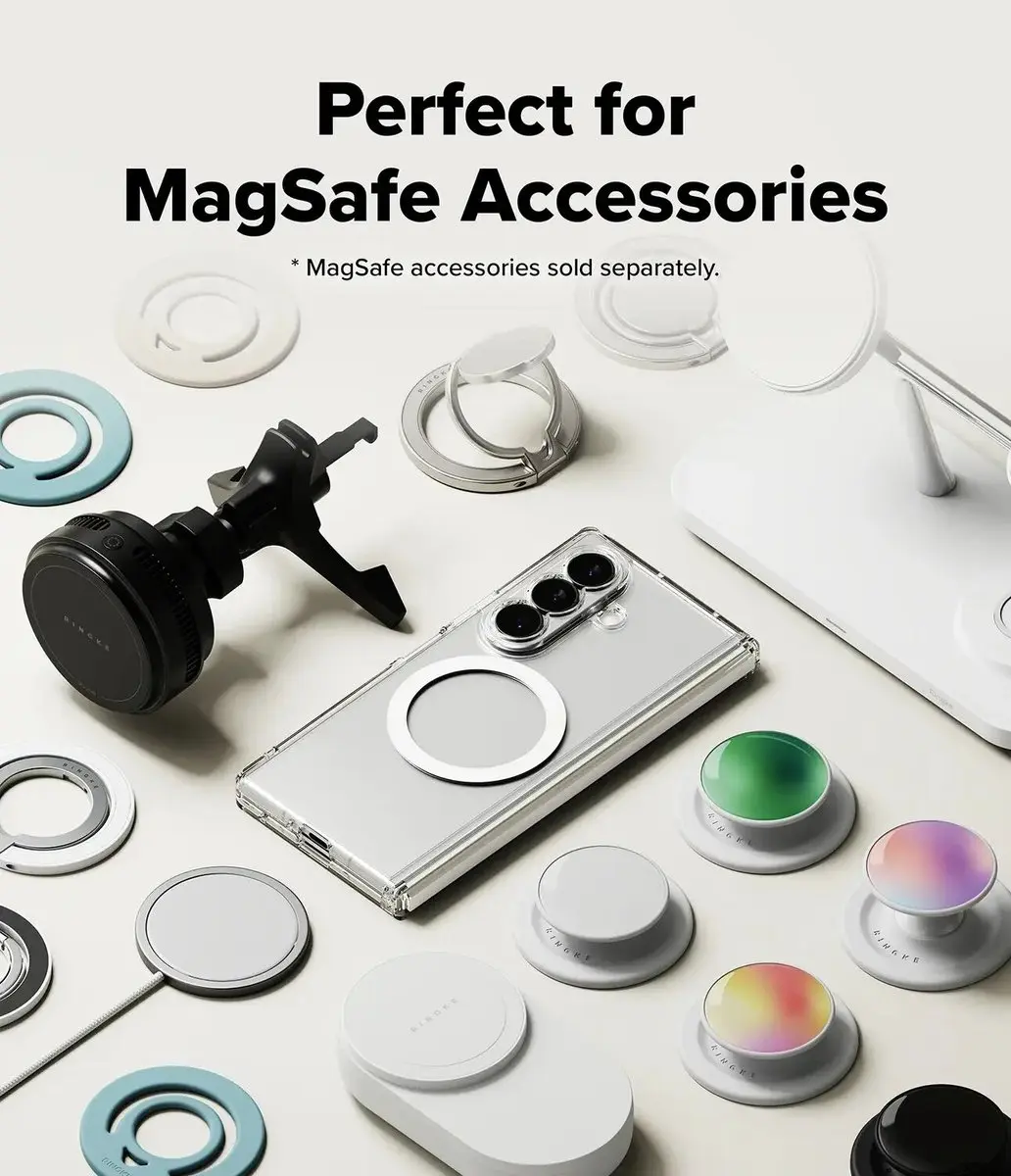 Ringke Fusion Flap Magnetic Hoesje - Samsung Galaxy Z Fold8 Ultra - Transparant