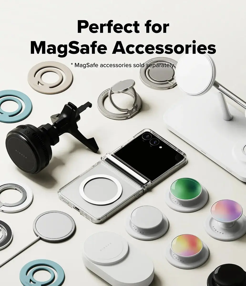 Ringke Fusion Flap Magnetic Hoesje - Samsung Galaxy Z Flip8 - Transparant