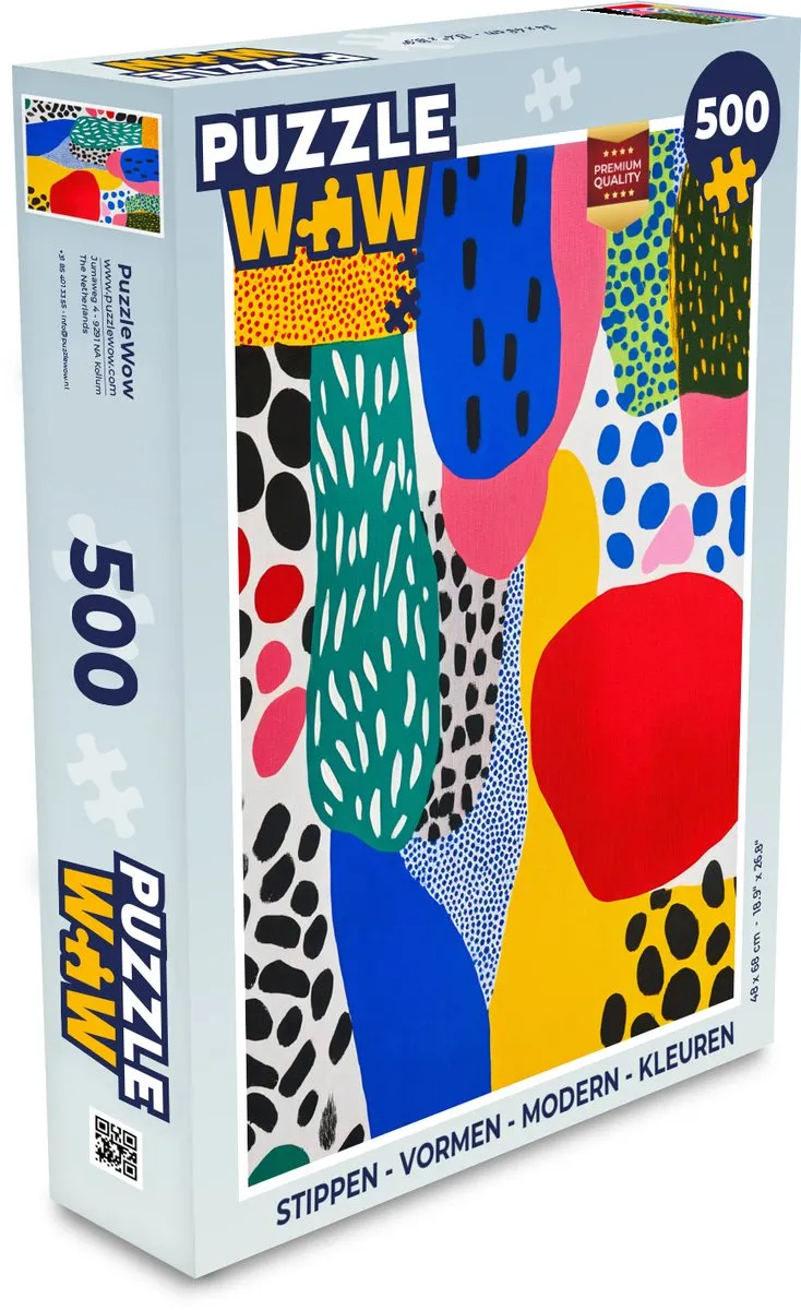 PuzzleWow Modern Vormen Legpuzzel 500 Stuks - Bladeren Abstract