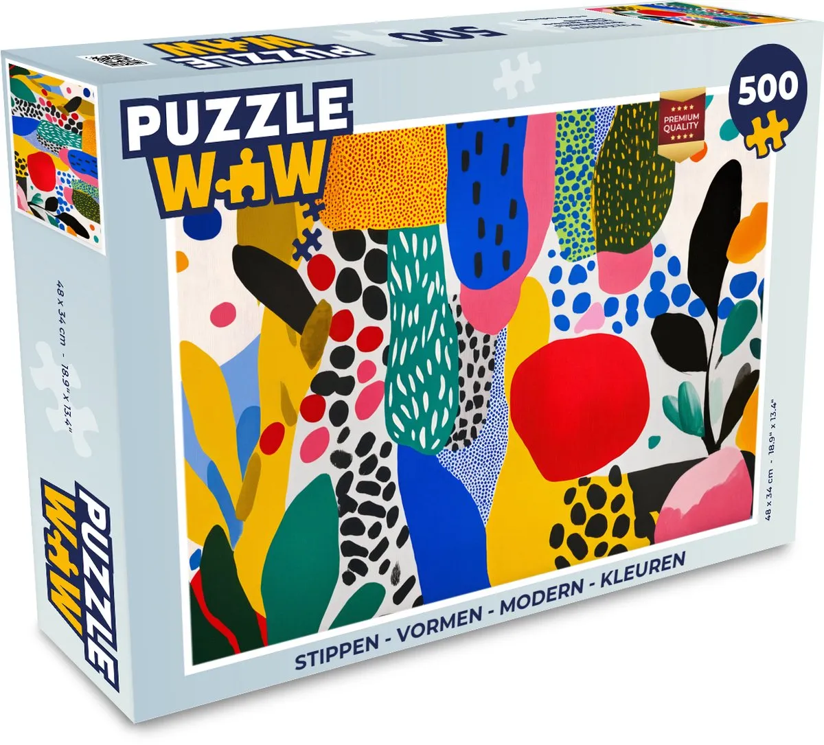 PuzzleWow Modern Vormen Legpuzzel 500 Stuks - Bladeren Abstract
