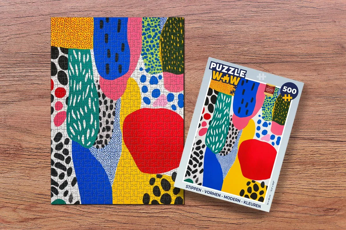 PuzzleWow Modern Vormen Legpuzzel 500 Stuks - Bladeren Abstract