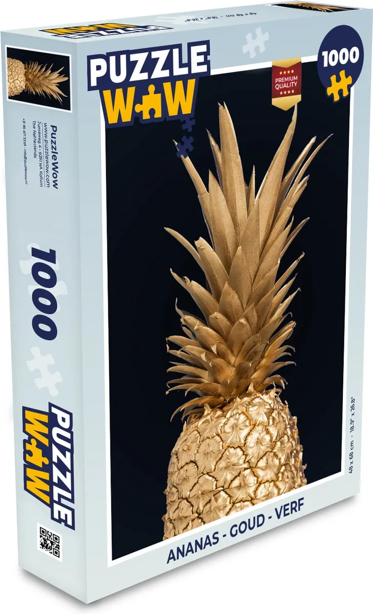 PuzzleWow Ananas Legpuzzel 1000 Stuks - Multicolor