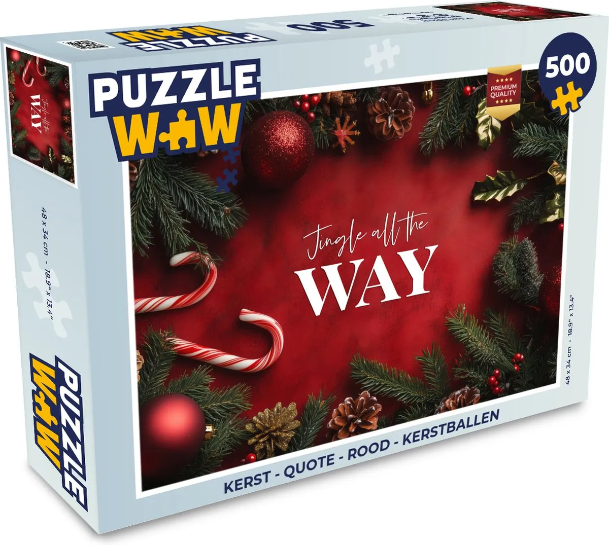 PuzzleWow Kerstballen Legpuzzel 500 Stuks