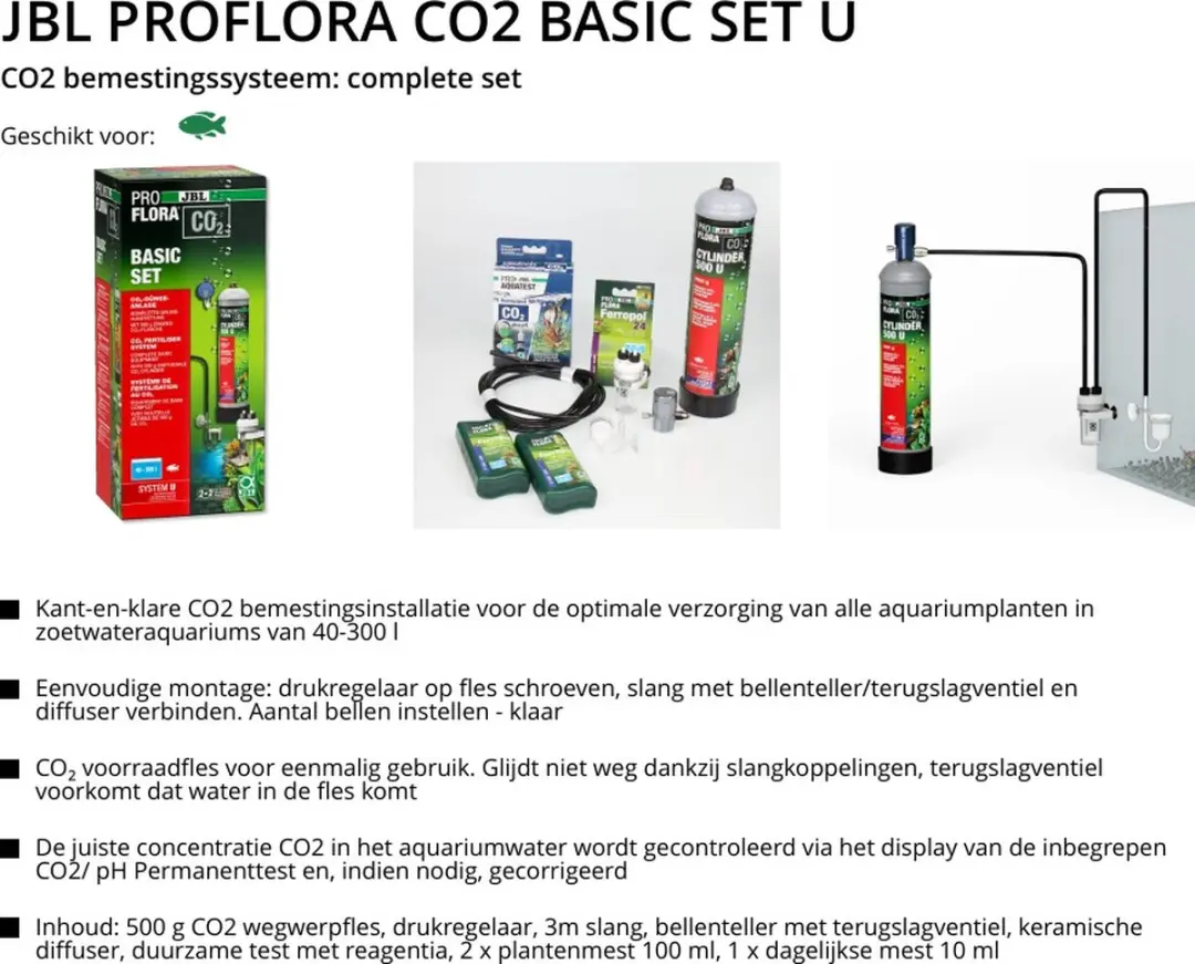 JBL Proflora CO₂ Basic Set U Bemestingssysteem - 40-300L - Multi - afbeelding 3 van 6
