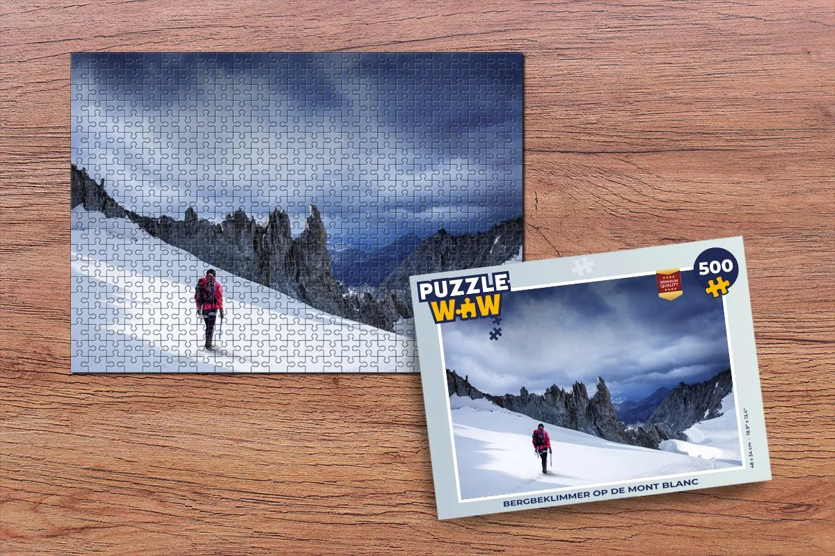 PuzzleWow Bergbeklimmer op de Mont Blanc Legpuzzel 500 Stuks - Multicolor