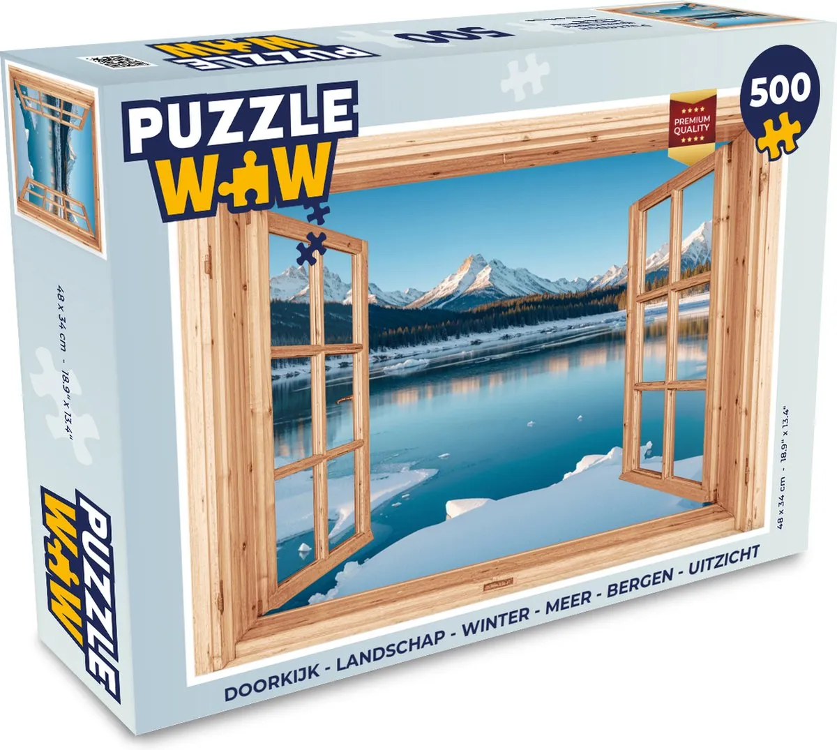 PuzzleWow Doorkijk Landschap Winter Bergen Legpuzzel 500 Stuks