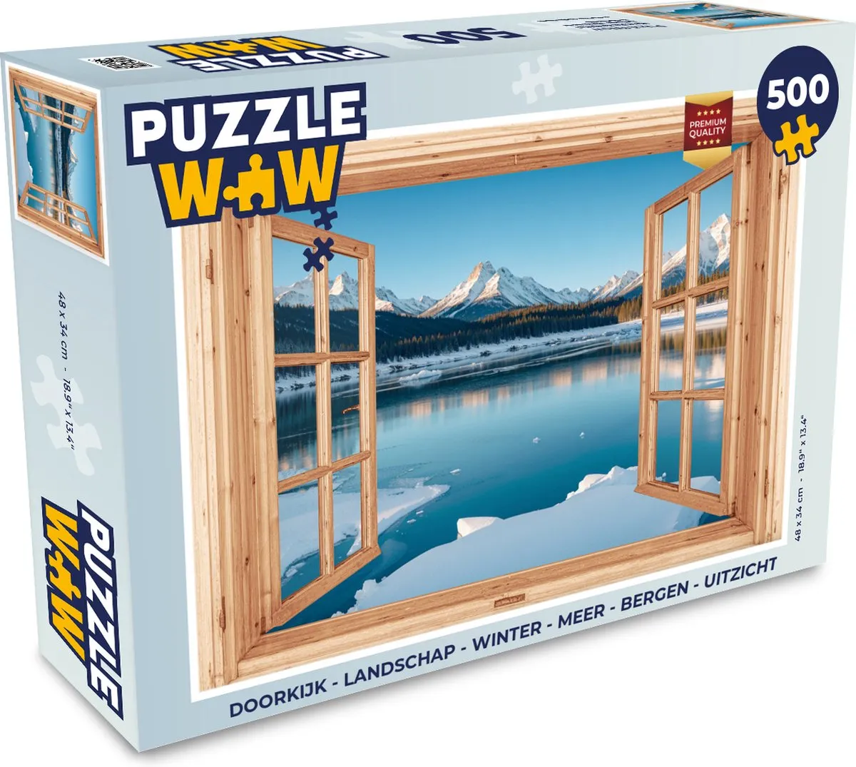PuzzleWow Doorkijk Landschap Winter Bergen Legpuzzel 500 Stuks