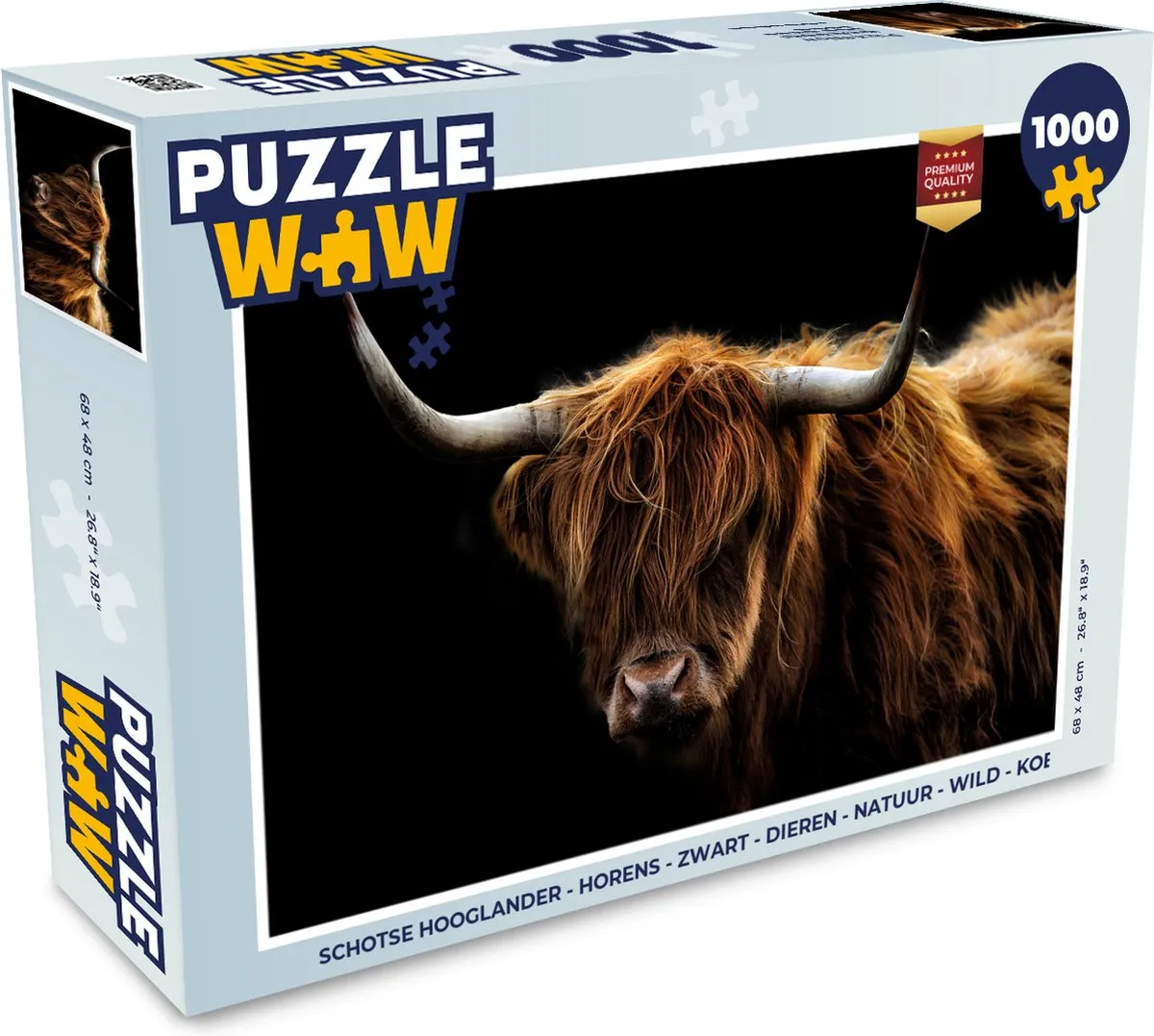 PuzzleWow Schotse Hooglander Legpuzzel 1000 Stuks - Multicolor