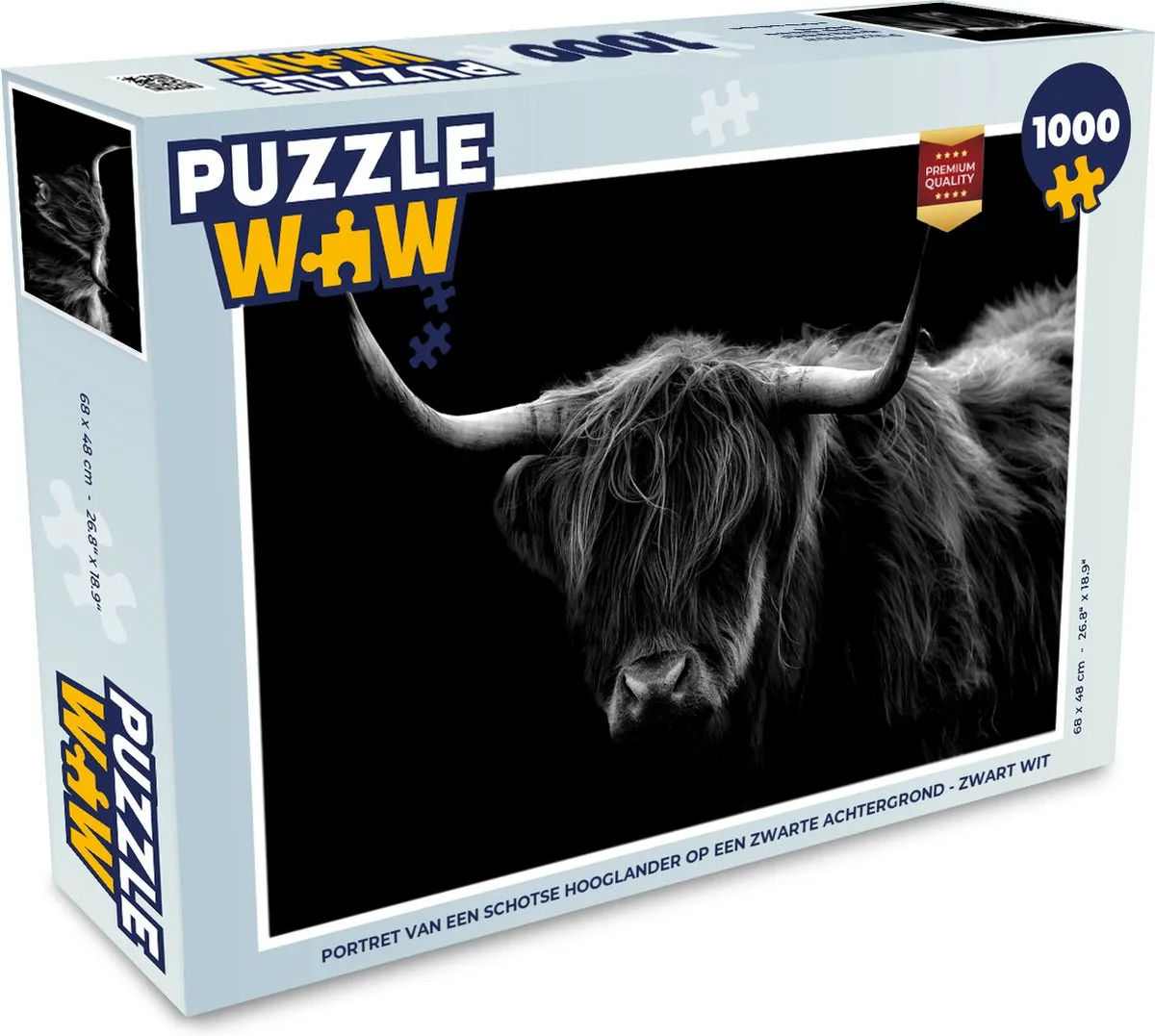PuzzleWow Schotse Hooglander Legpuzzel 1000 Stuks - Multicolor