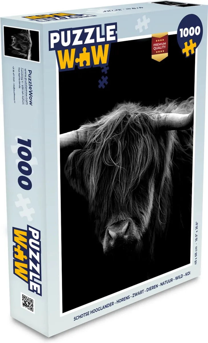 PuzzleWow Schotse Hooglander Legpuzzel 1000 Stuks - Multicolor