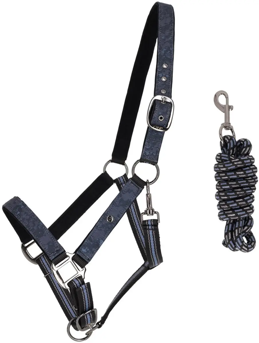 QHP Halsterset Turnout Donkerblauw - Pony