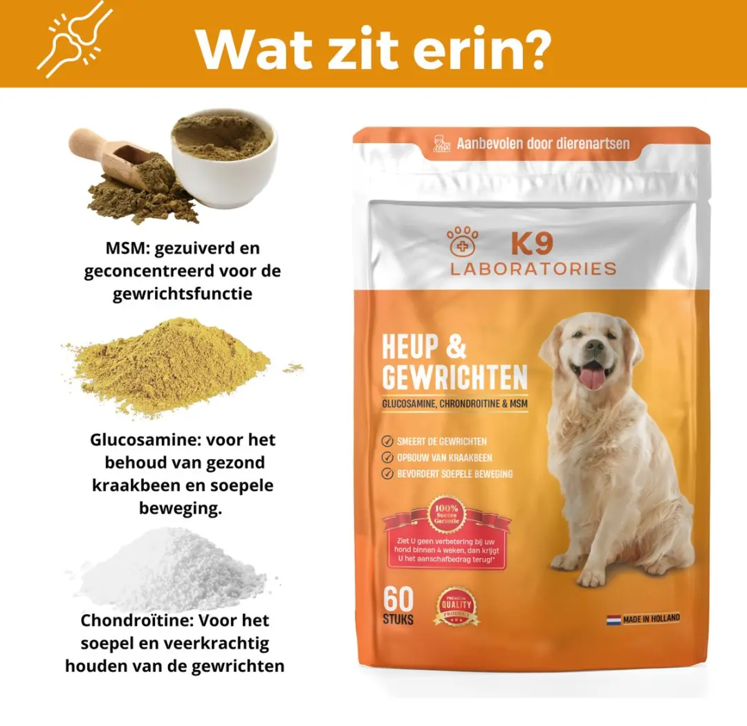 K9 Laboratories Heup & Gewricht Hondensupplement 60 Stuks - afbeelding 3 van 6