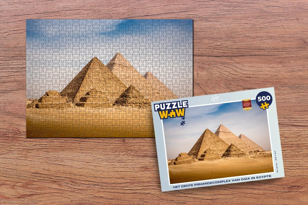PuzzleWow Het Grote Piramidecomplex van Giza Legpuzzel 500 Stuks - Multicolor