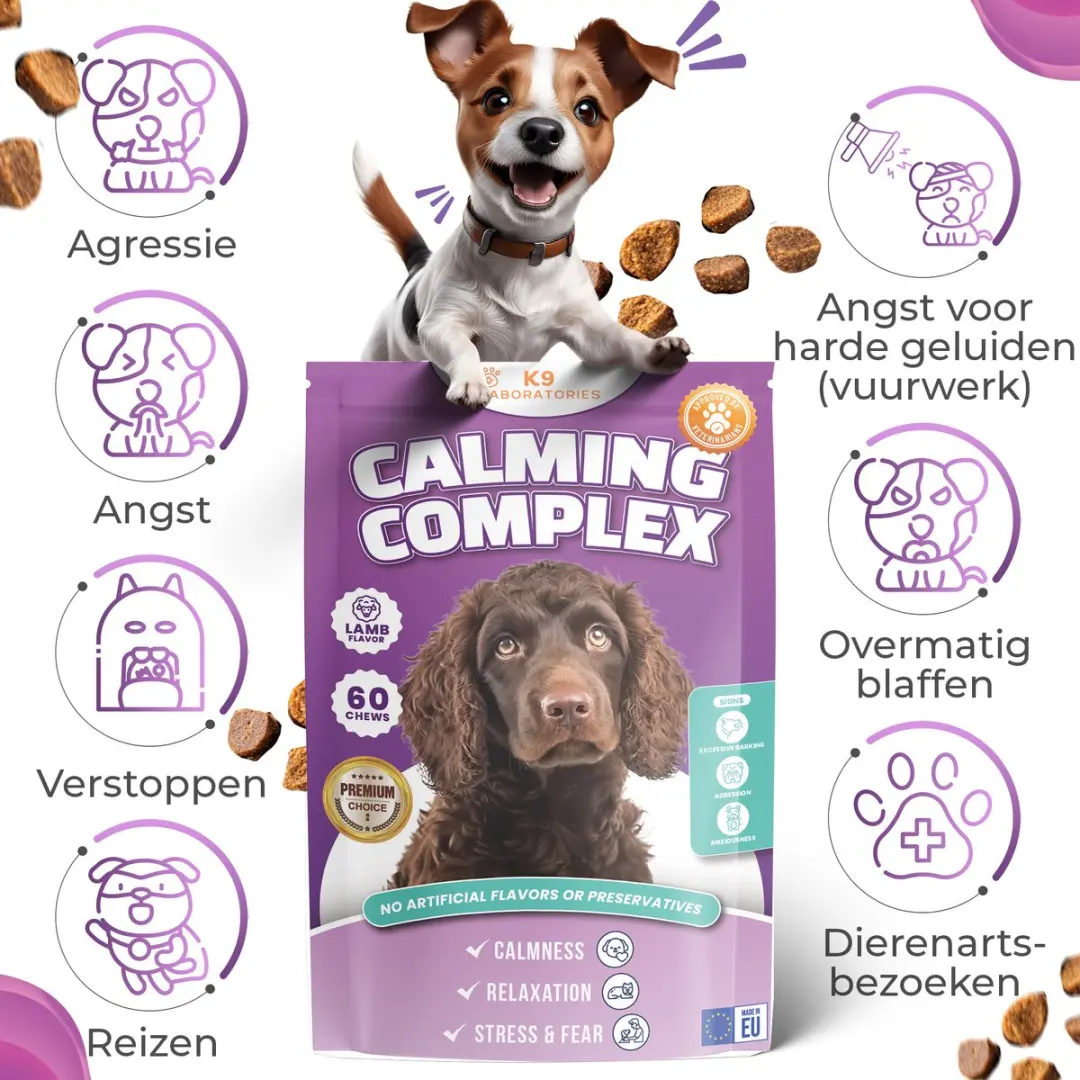 K9 Laboratories Kalmte & Balans Honden Supplement 60 Stuks - afbeelding 2 van 6