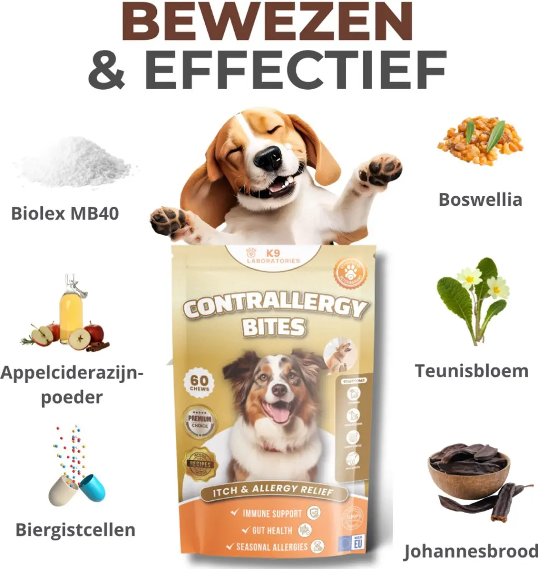 K9 Laboratories Contrallergy Hotspot Hondensnoepjes 60 Stuks - afbeelding 2 van 6