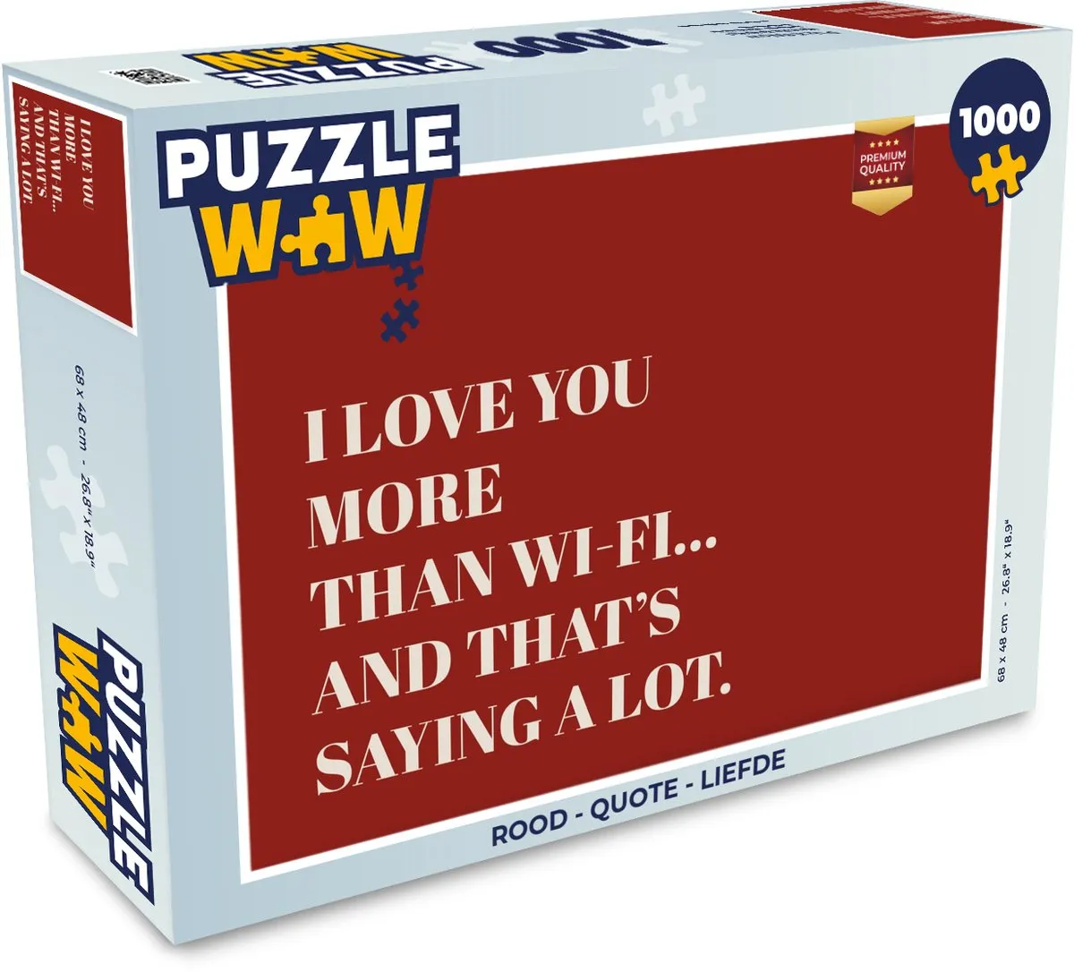 PuzzleWow Liefde Quote Legpuzzel 1000 Stuks - Rood