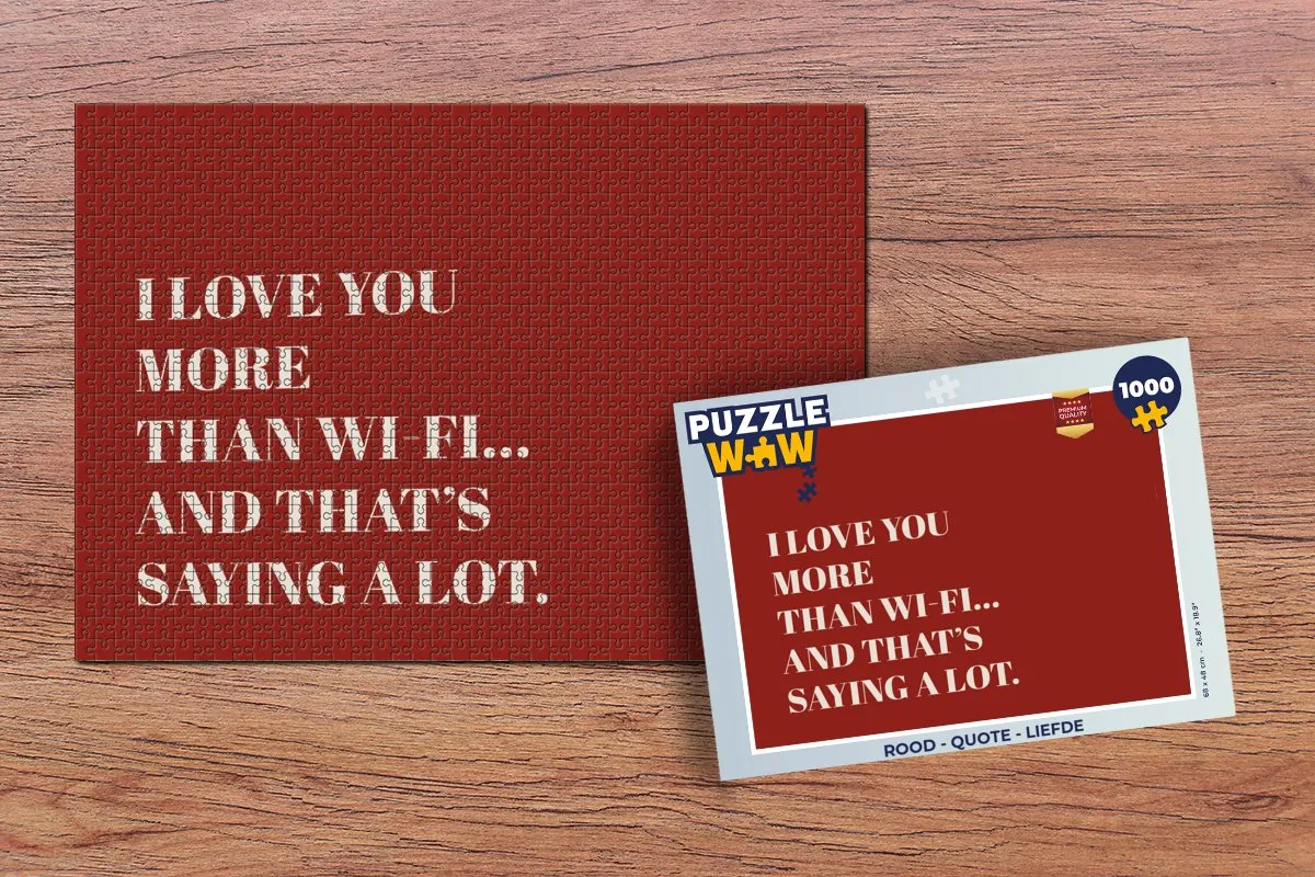 PuzzleWow Liefde Quote Legpuzzel 1000 Stuks - Rood
