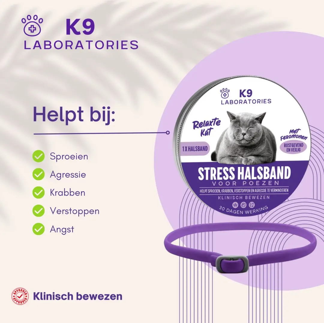 K9 Laboratories Antistress Halsband voor Kat - 3cl - afbeelding 3 van 5