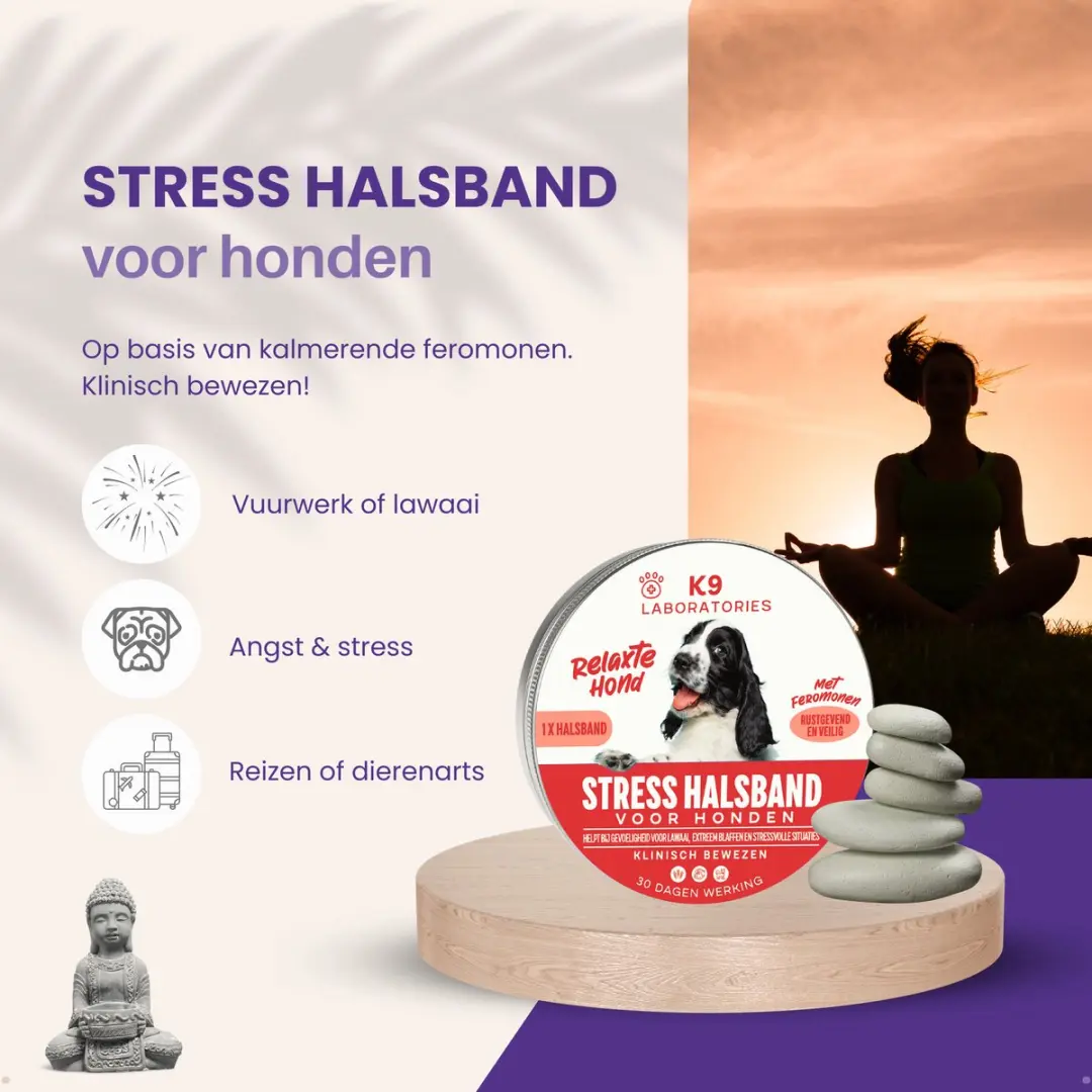 K9 Laboratories Stress Halsband Hond - 1g - Rood - afbeelding 3 van 5