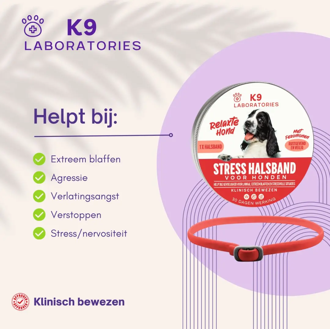 K9 Laboratories Stress Halsband Hond - 1g - Rood - afbeelding 4 van 5