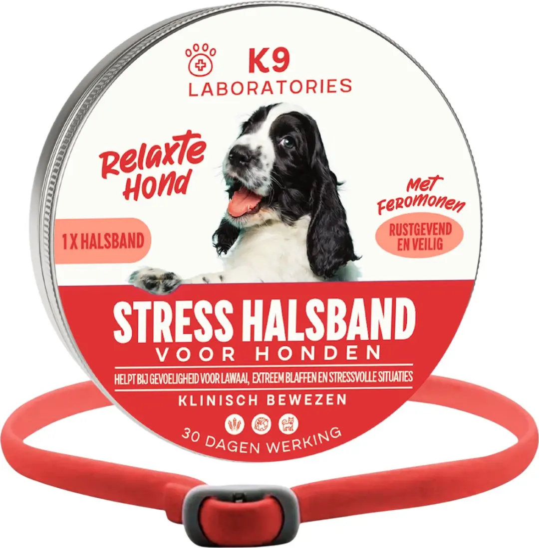 Stress halsband hond Rood