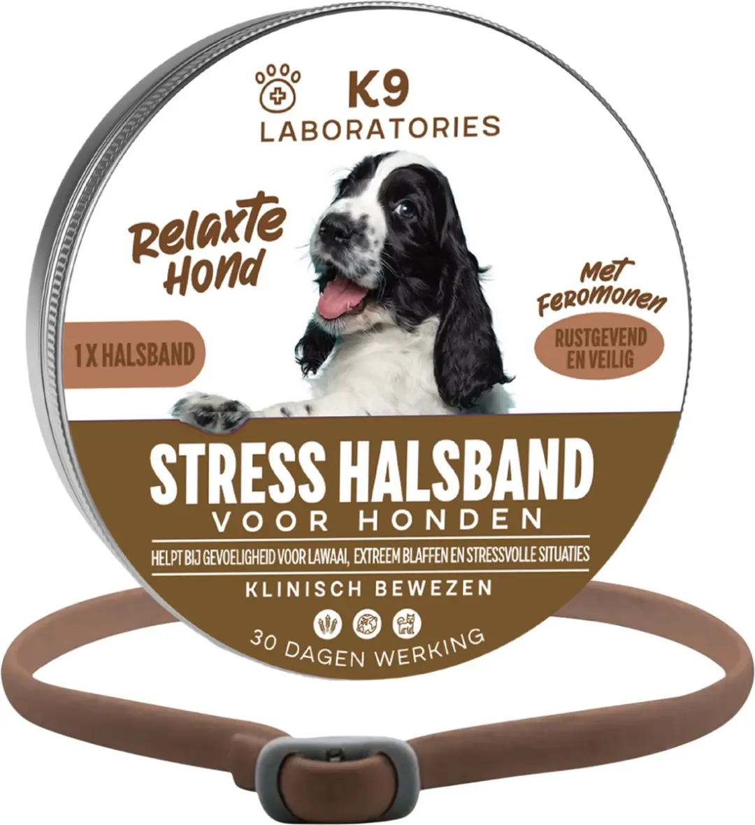 Stresshalsband hond Bruin