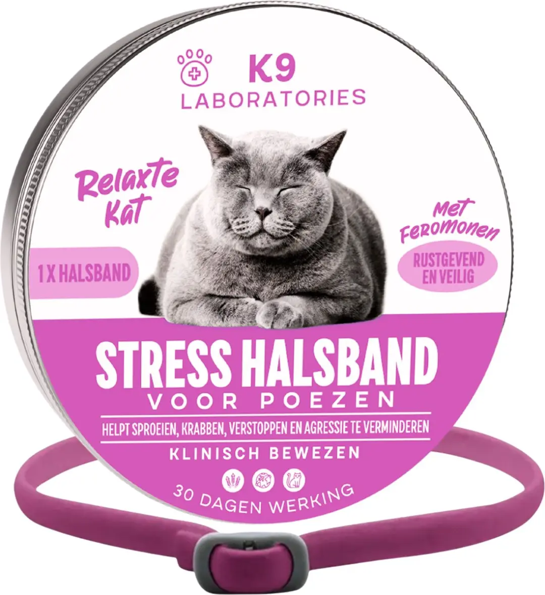 Antistress halsband kat Roze